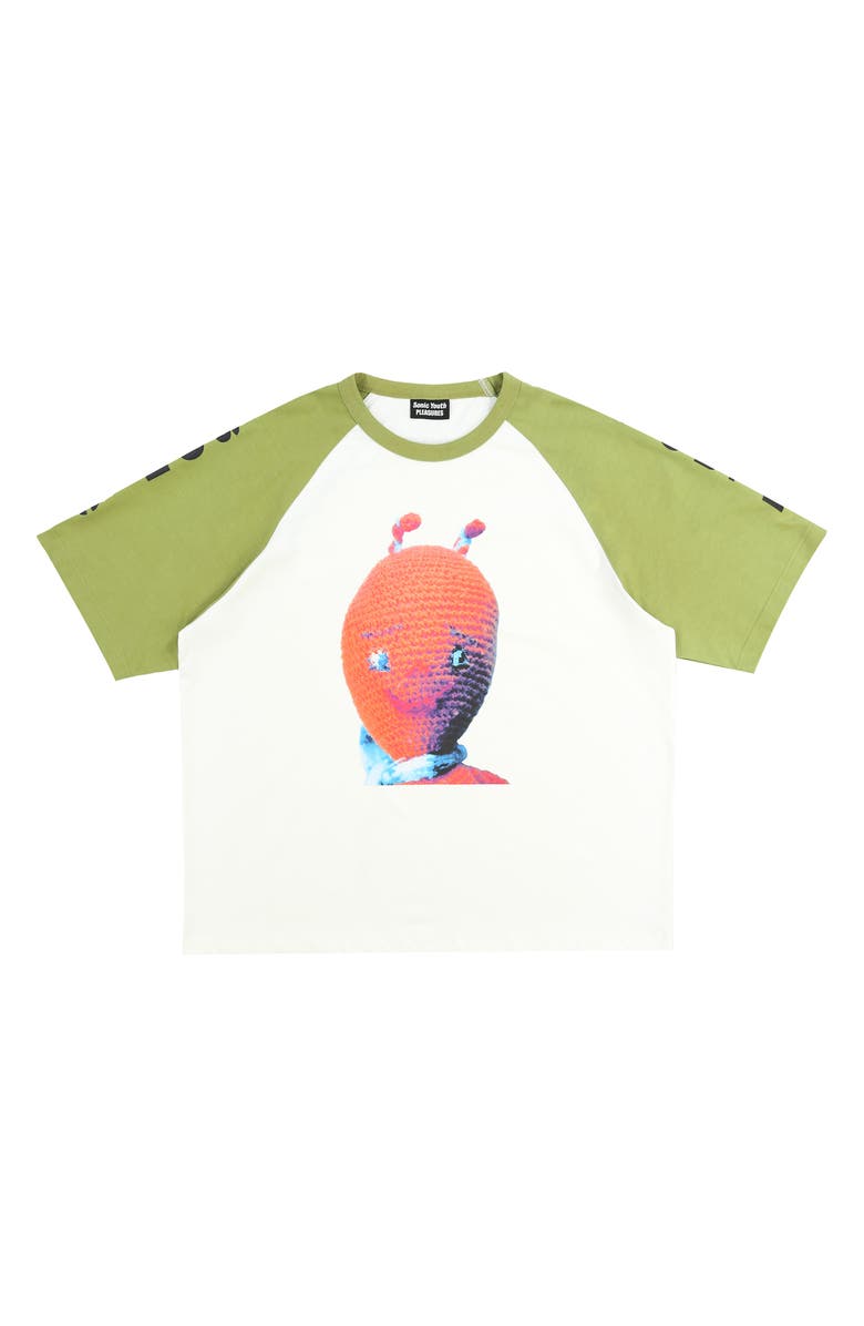 PLEASURES Alien Raglan Sleeve Cotton Graphic T-Shirt, Alternate, color,