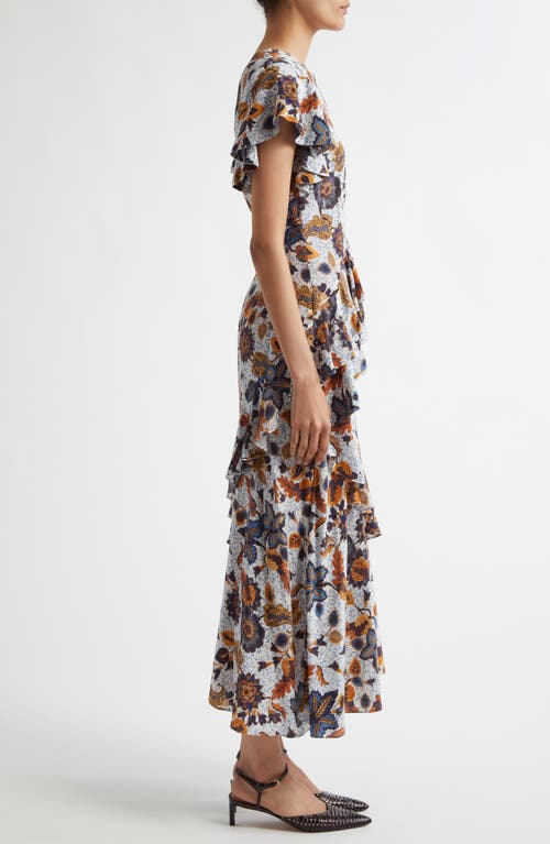 Ulla Johnson Amaia Crêpe De Chine Midi Dress In Jasmine