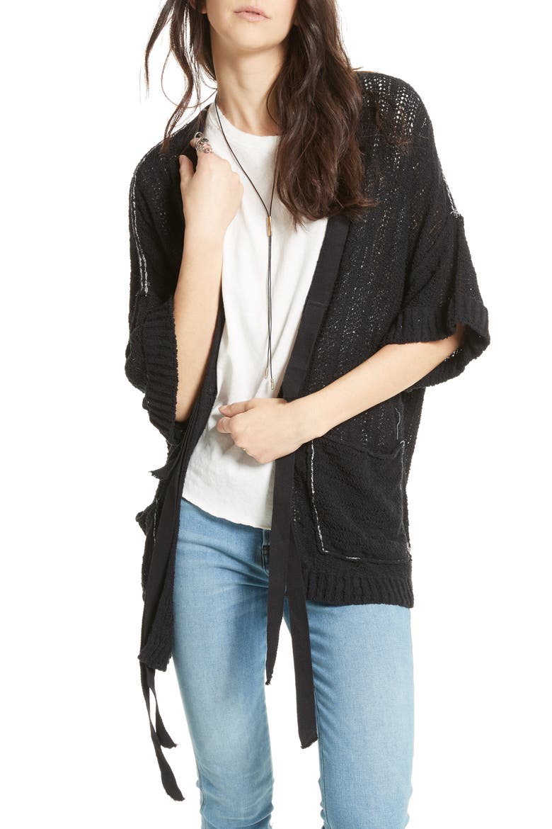 Beach Cardigan, Main, color, BLACK