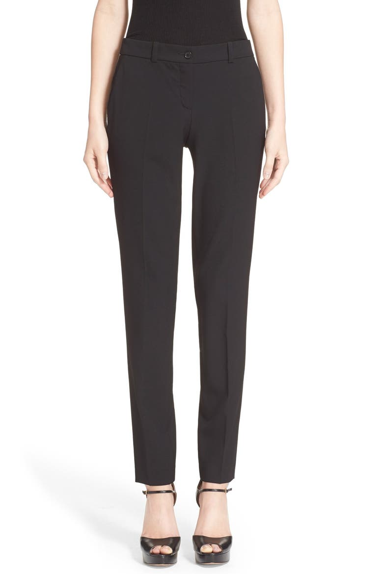 Samantha Stretch Wool Straight Leg Pants, Main, color, BLACK