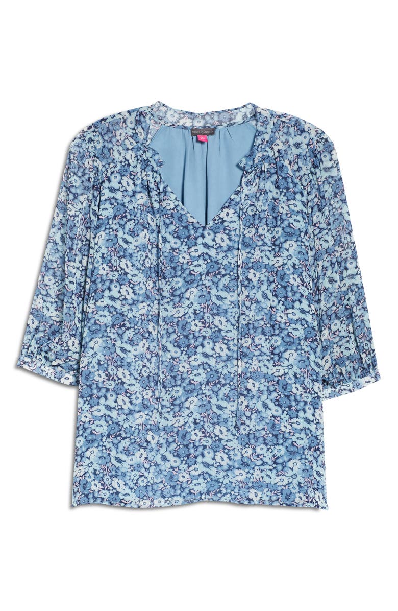 Vince Camuto Garden Floral Peasant Blouse, Alternate, color, 