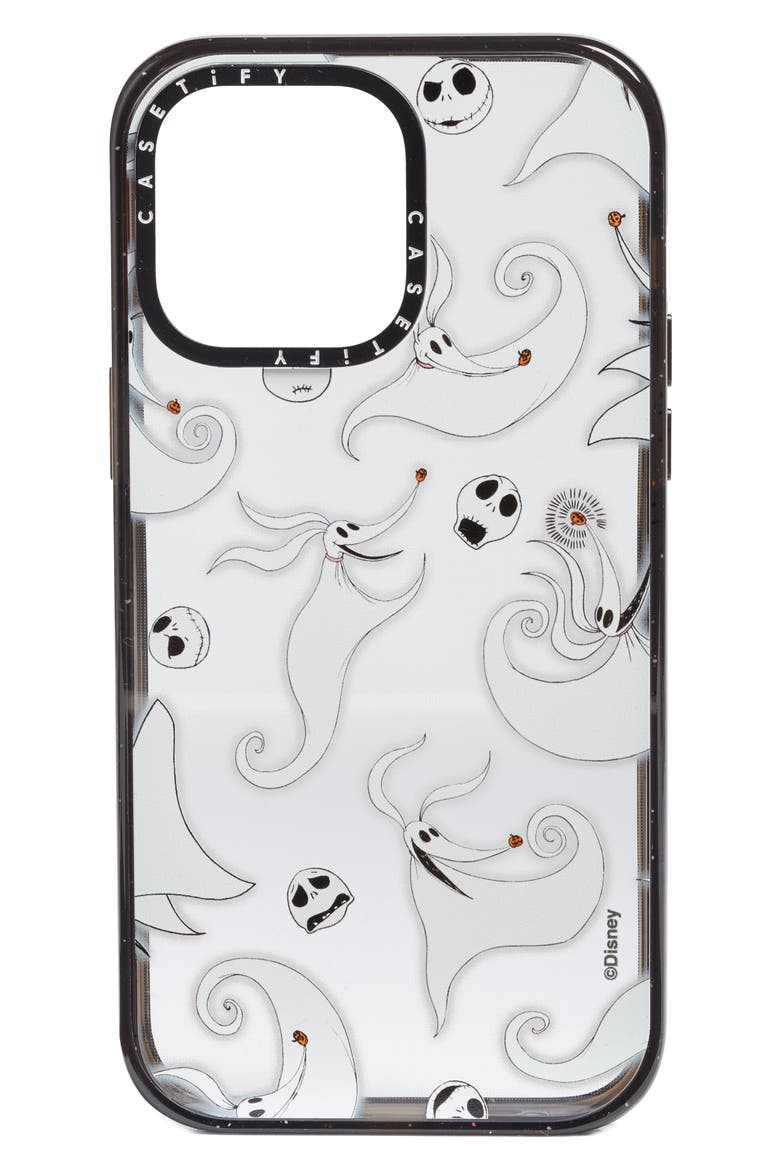 x Disney The Nightmare Before Christmas Jack & Zero iPhone 13 Pro/13 Pro Max & 14 Plus/14 Pro Max Case, Main, color, CLEAR/ GLOSSY BLACK