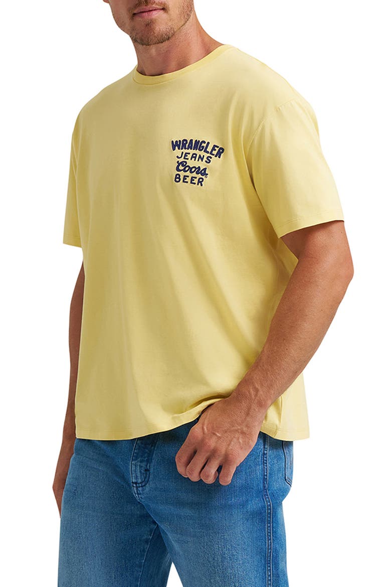 x Coors® Embroidered Logo T-Shirt, Alternate, color, BUFF YELLOW