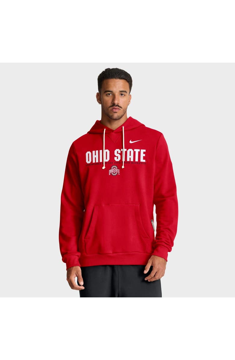 Nike Men's Nike Scarlet Ohio State Buckeyes 2025 Sideline Standard Issue Dri-FIT Hoodie, Alternate, color, Scarlet