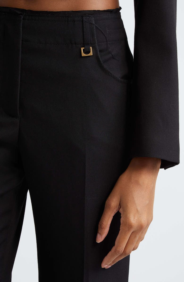 Jacquemus Corto Crop Flare Virgin Wool Pants, Alternate, color, 