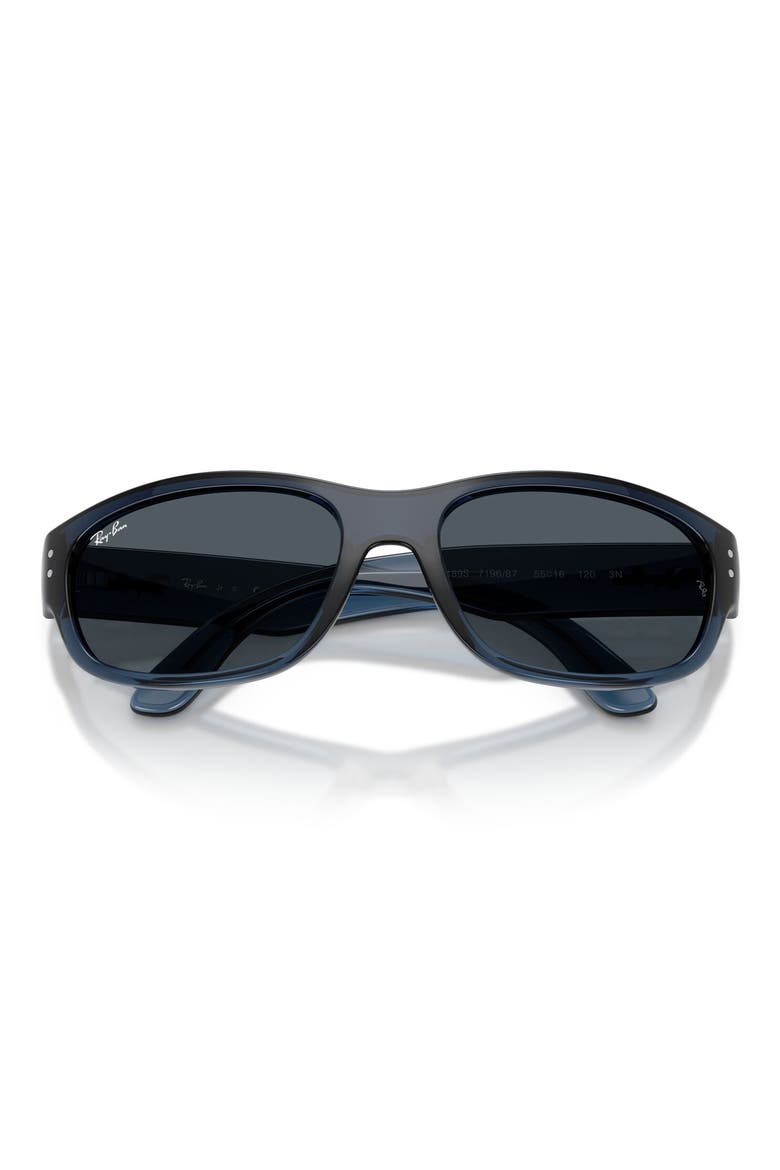 Kids' 55mm Pillow Sunglasses, Alternate, color, TRANSPARENT BLUE / DARK GREY