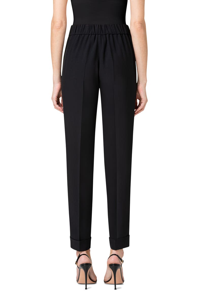 Chris Crepe Ankle Pants, Alternate, color, BLACK