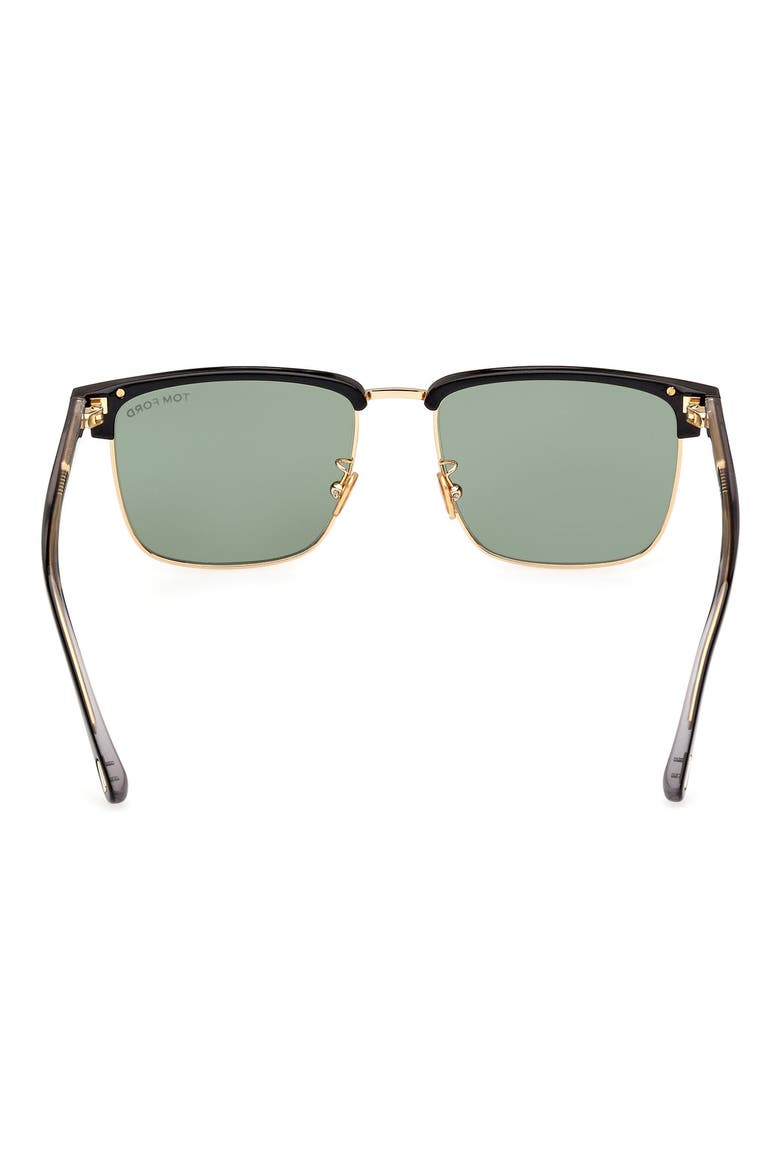 Hudson-02 55mm Square Sunglasses, Alternate, color, SHINY BLACK / GREEN