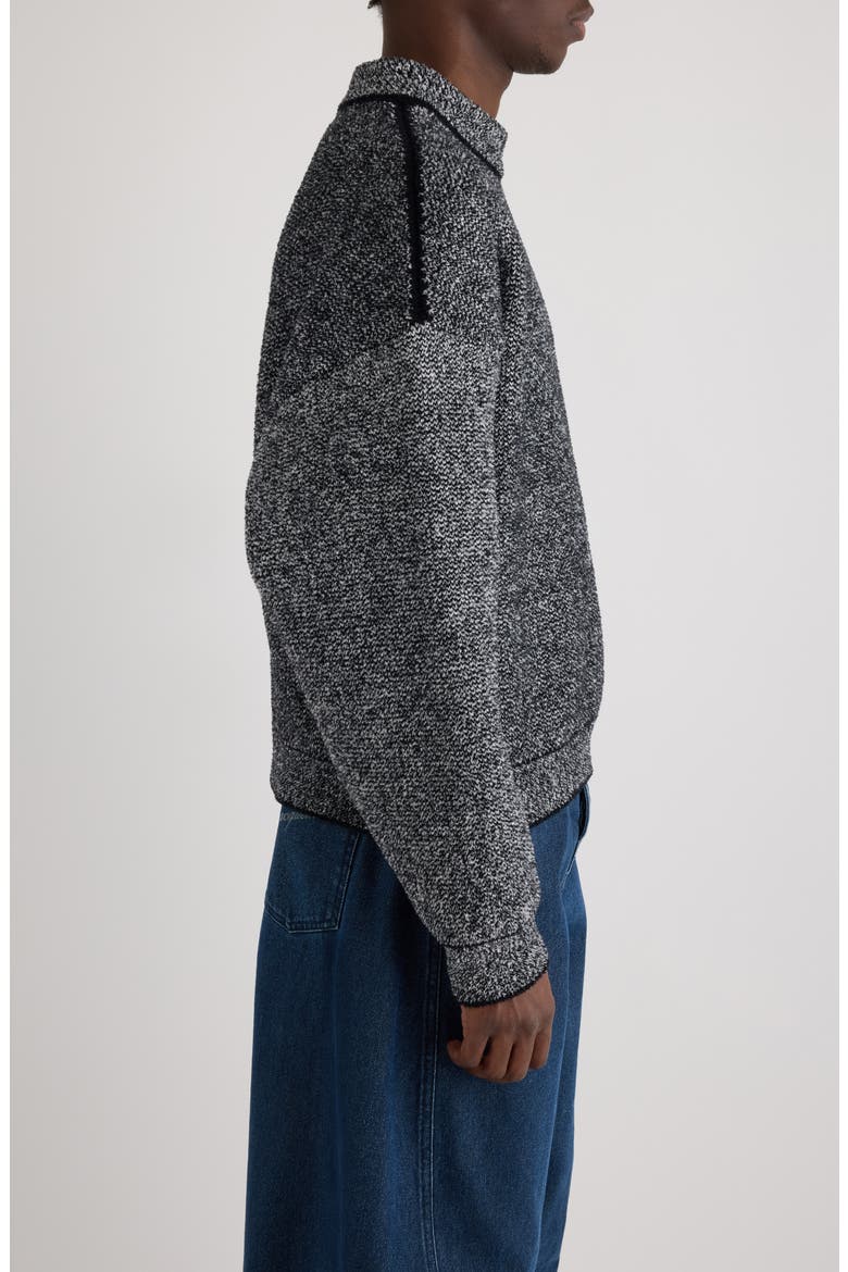 La Maille Curvo Oversize Mock Neck Sweater, Alternate, color, MULTI-WHITE