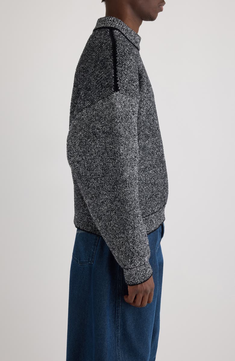 Jacquemus La Maille Curvo Oversize Mock Neck Sweater, Alternate, color, Multi-White