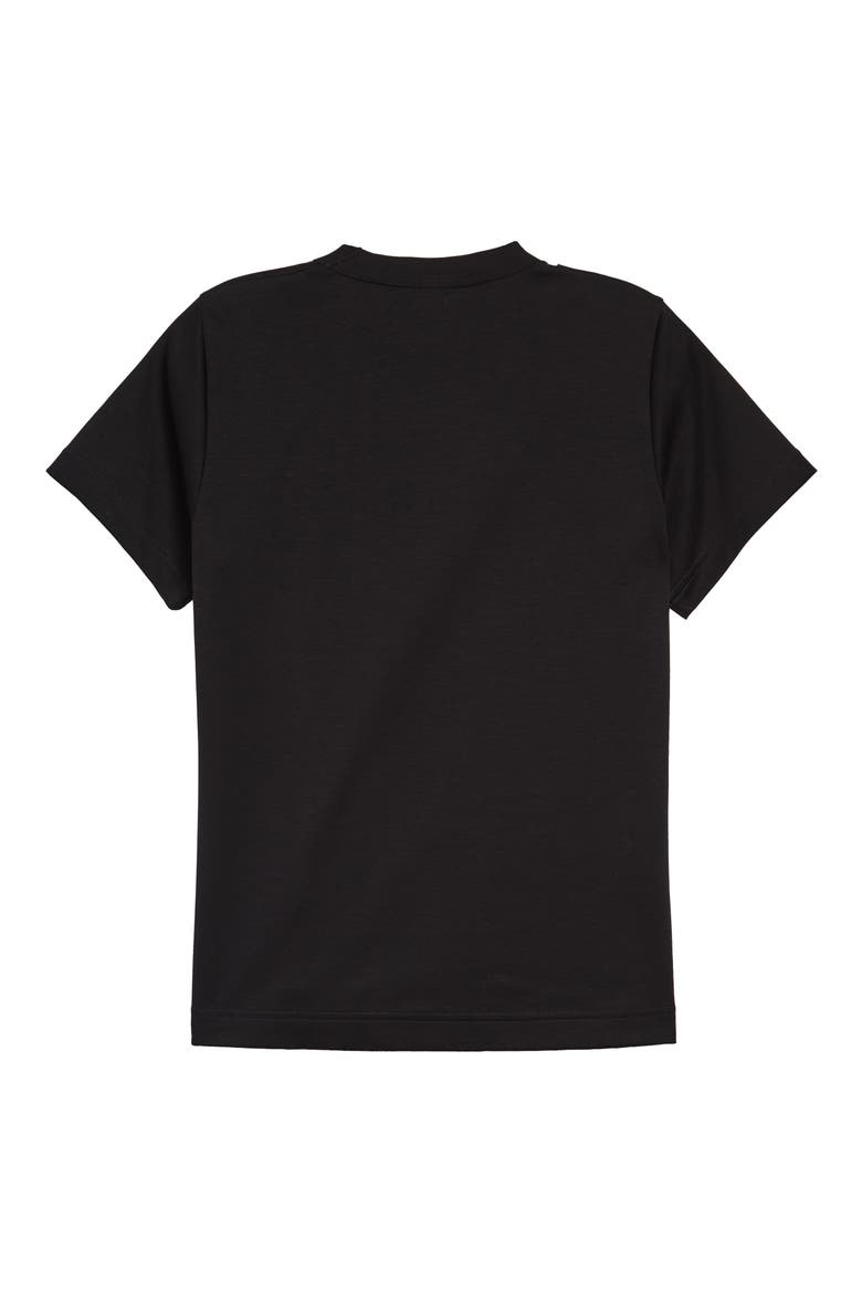 Bow Detail Cotton Ponté T-Shirt, Alternate, color, BLACK