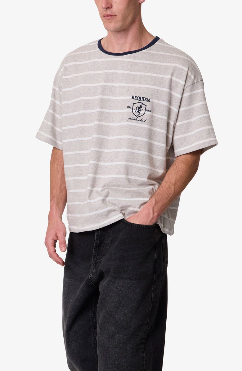 mnml Striped Ringer T-Shirt, Alternate, color, Grey/ White