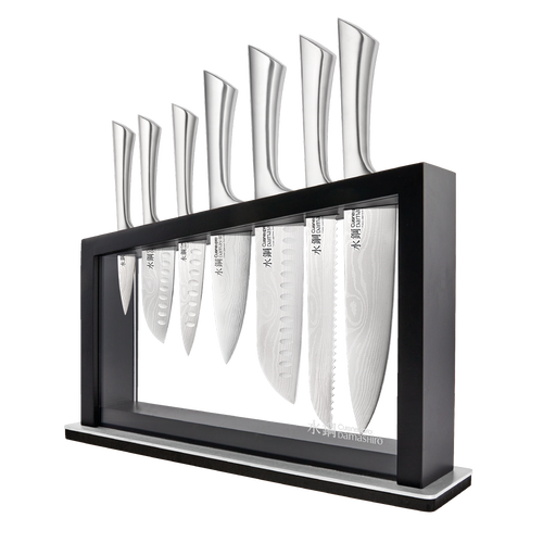 Cuisine::pro Damashiro Satori 8-pc. Knife Block Set In Silver