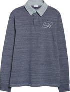 Burberry Ruby Relaxed Fit Long Sleeve Cotton Mouliné Jersey Rugby Polo