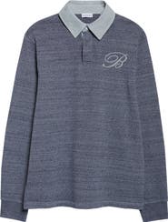 Burberry Ruby Relaxed Fit Long Sleeve Cotton Mouliné Jersey Rugby Polo