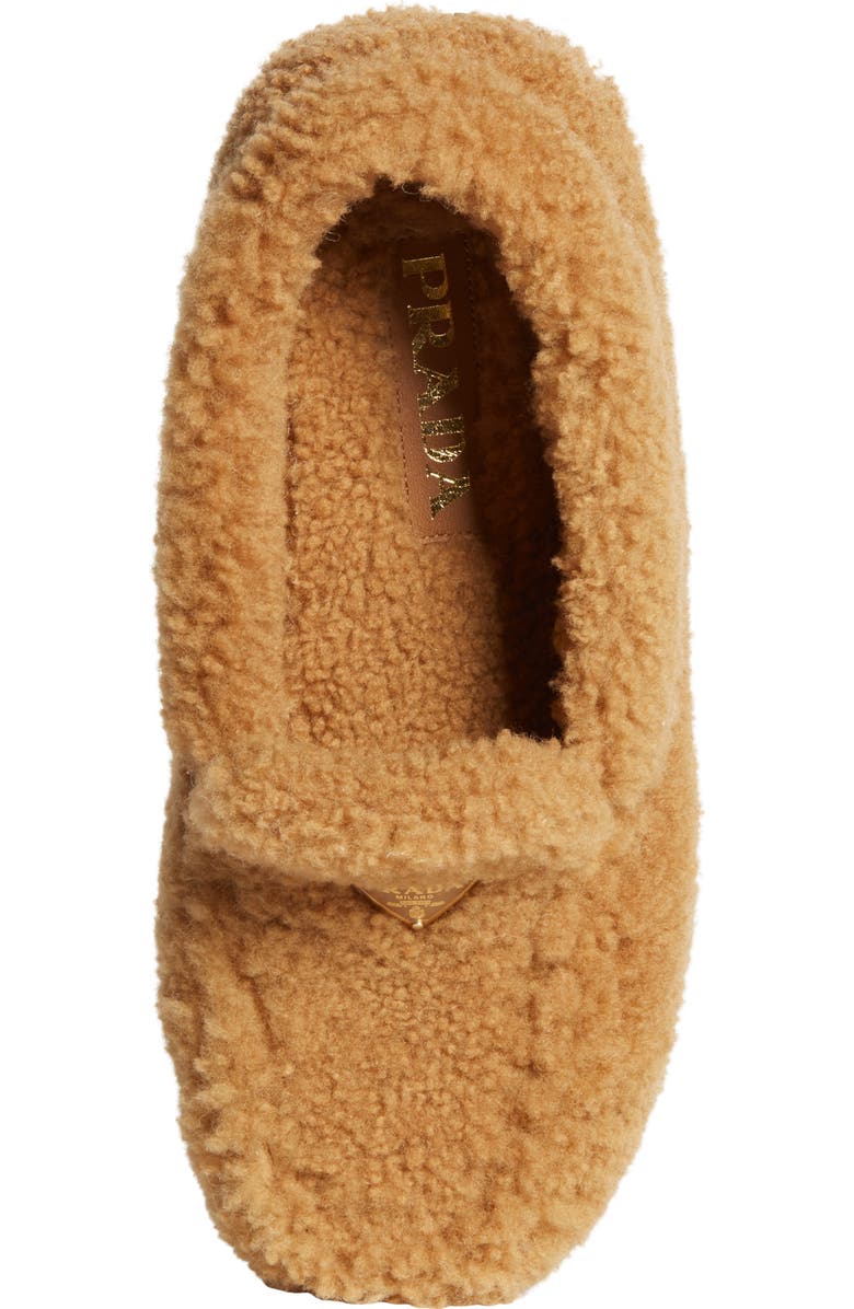 Prada Genuine Shearling Driving Shoe, Alternate, color,
