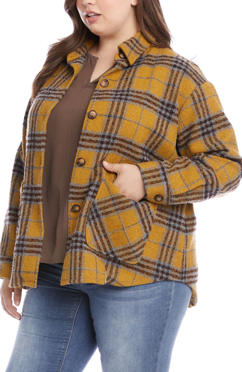 Karen Kane Plaid Shirt Jacket, Alternate, color, 