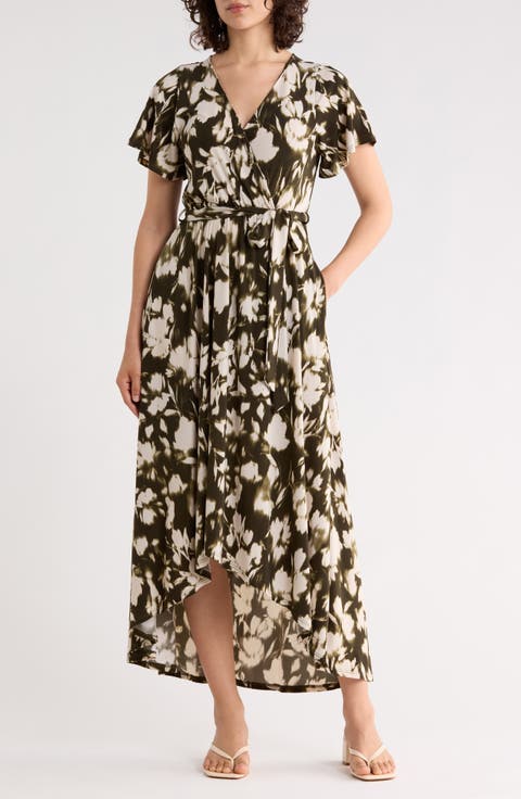 Flutter Sleeve High-Low Dress