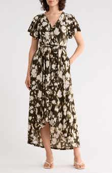Flutter Sleeve High-Low Dress