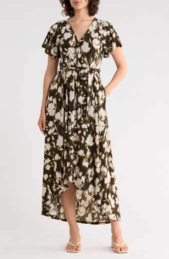 Flutter Sleeve High-Low Dress