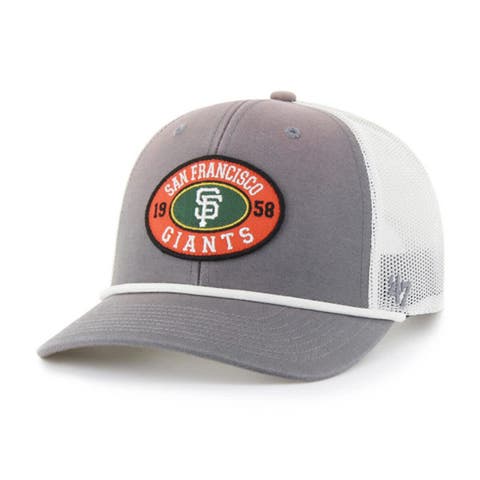 Men's '47 Gray/White San Francisco Giants Tide Sweep Rope Trucker Adjustable Hat