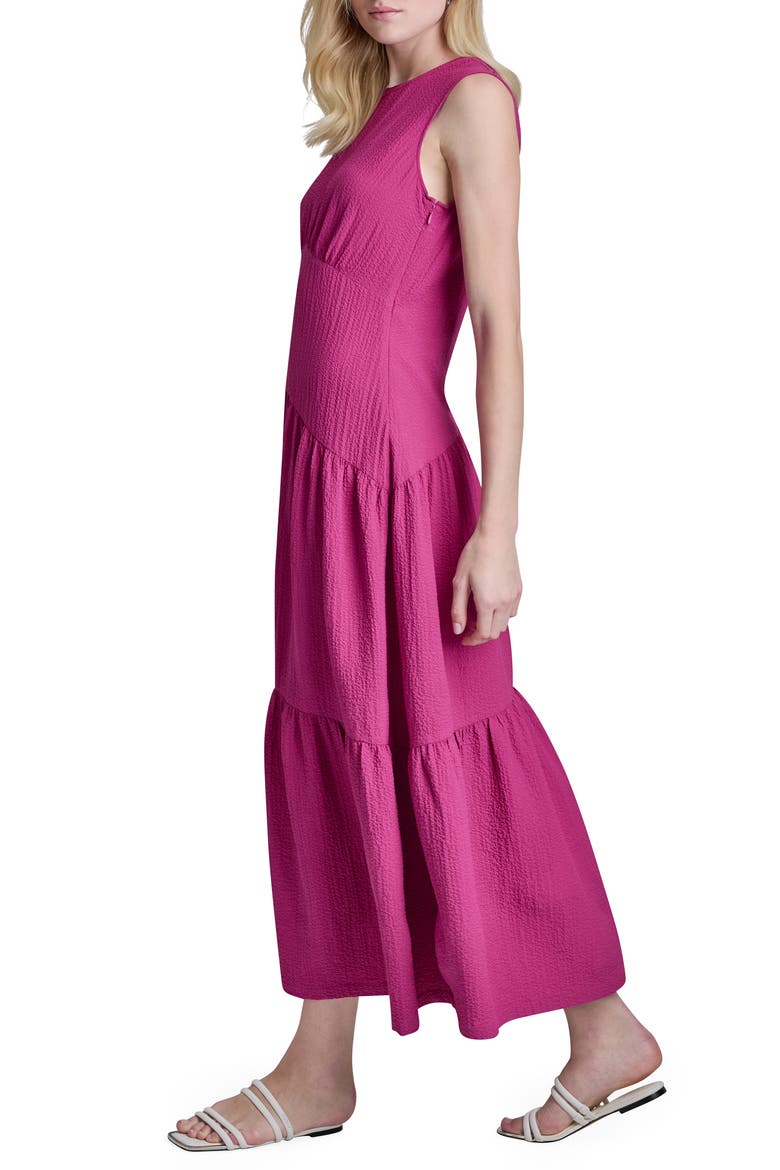 Sleeveless Crinkled Gauze Tiered Maxi Dress, Alternate, color, AFRICN VIOLET