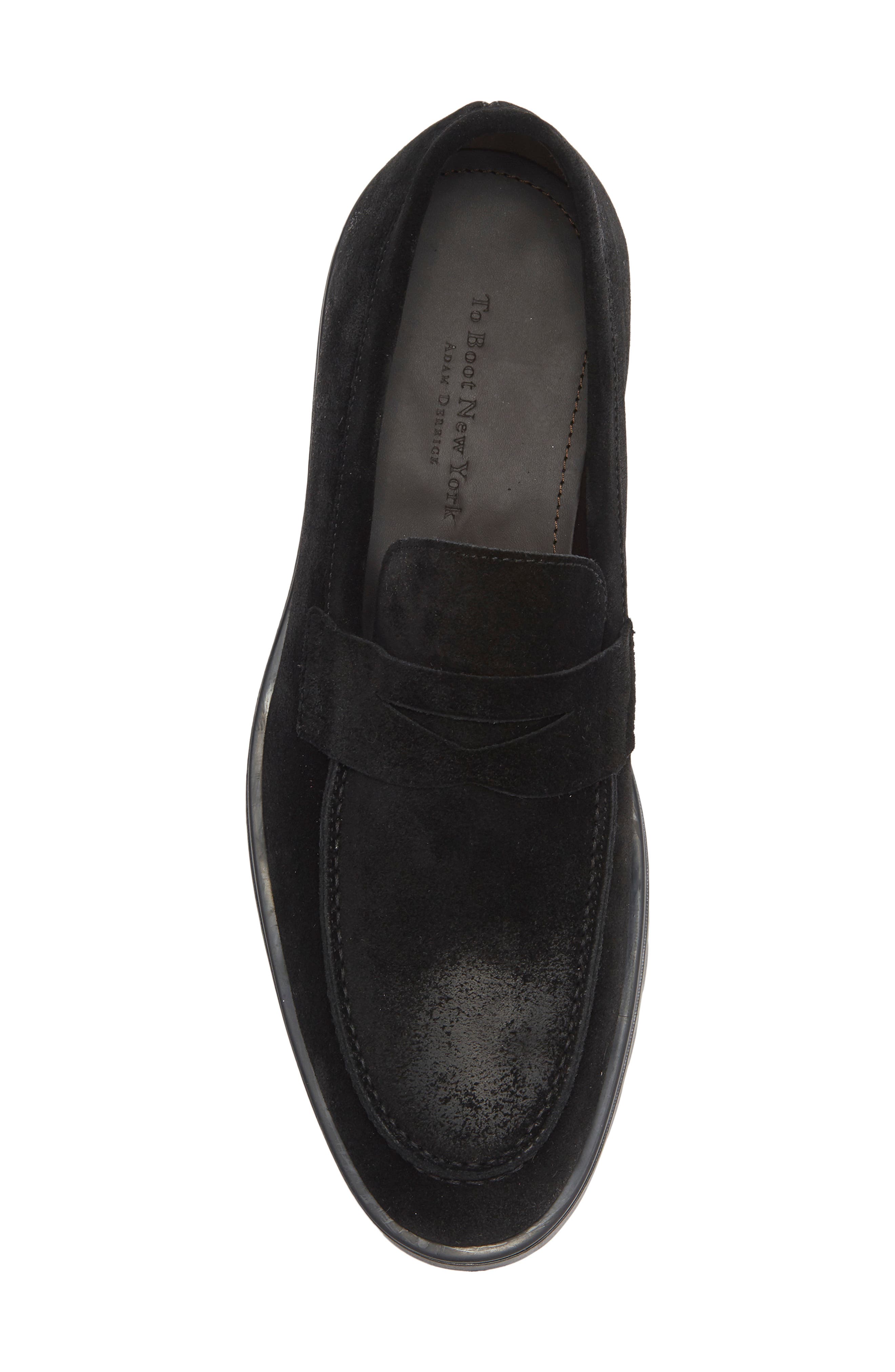 TO BOOT NEW YORK Orman Lug Sole Penny Loafer, Alternate, color, Waxed Suede Black