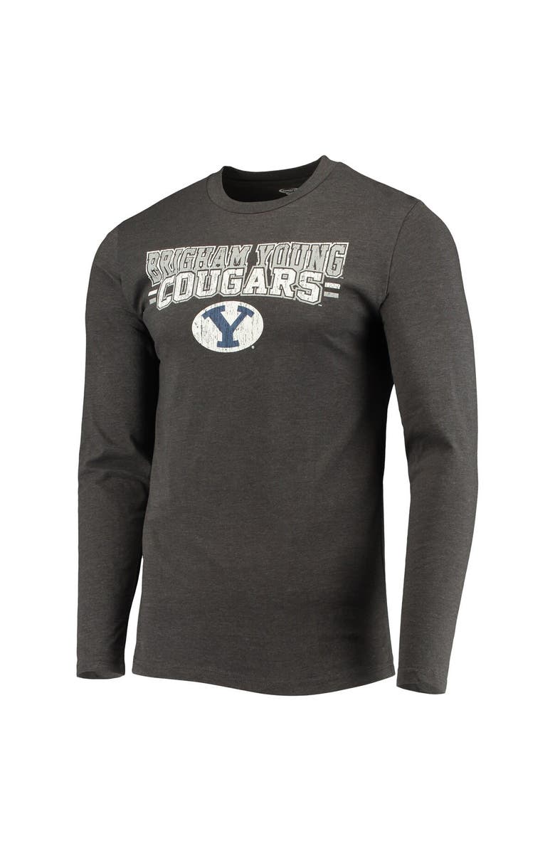 CONCEPTS SPORT Men's Concepts Sport Navy/Heathered Charcoal BYU Cougars Meter Long Sleeve T-Shirt & Pants Sleep Set, Alternate, color, 