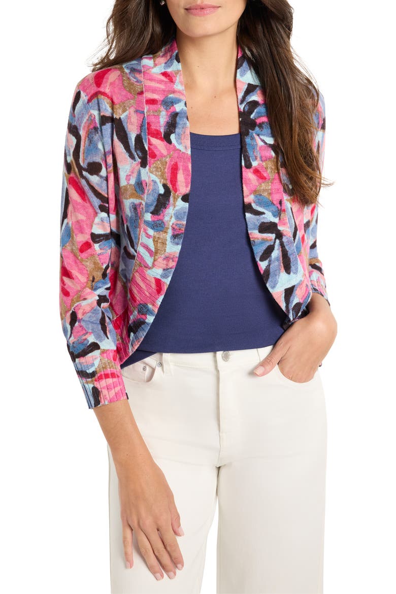 Firework Foliage Bolero Cardigan, Main, color, BLUE MULTI