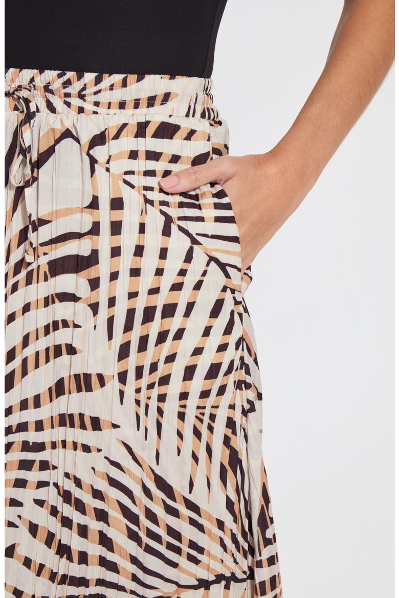 Packable Pleated Midi Skirt, Alternate, color, POOL SIDE PALM