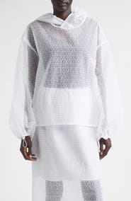Cecilie Bahnsen Shila Windflower Embroidered Sheer Organza Hoodie
