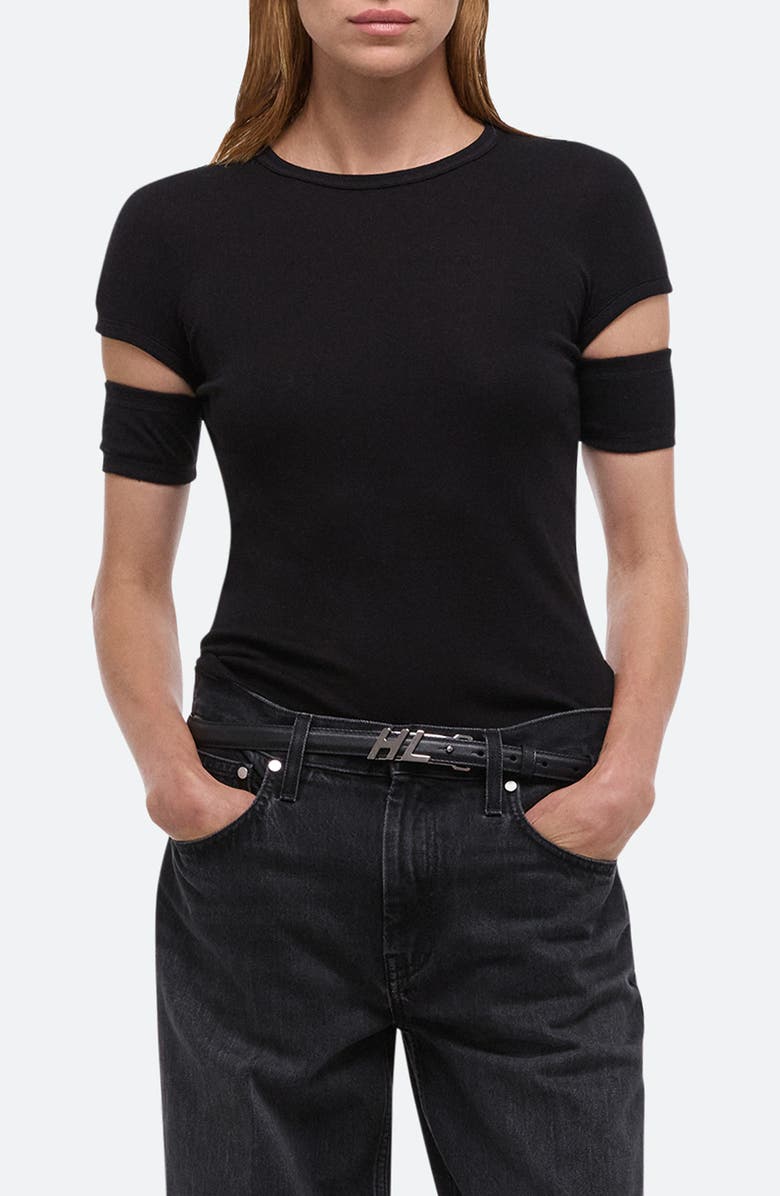 Helmut Lang Slash Shrunken T-Shirt, Main, color, 
