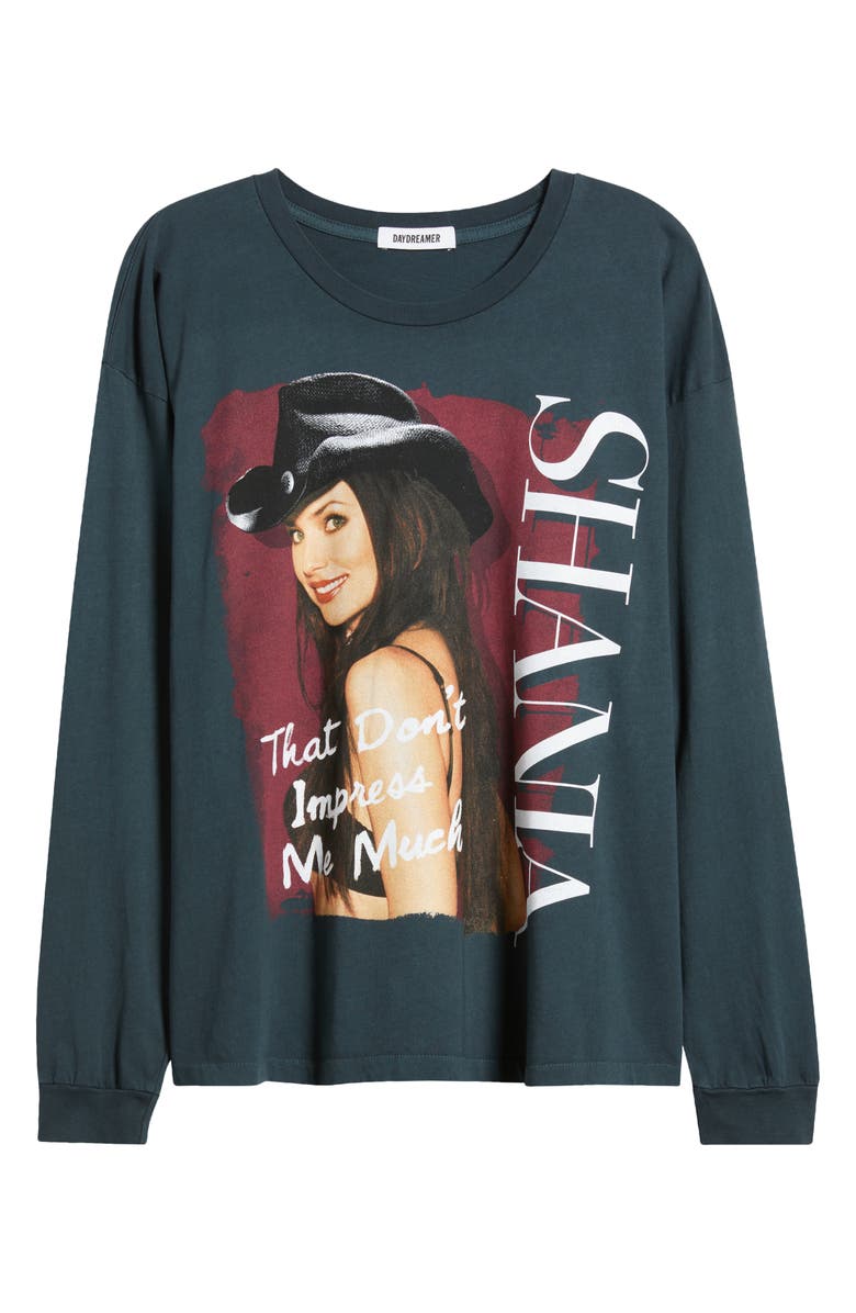 Daydreamer Shania Twain That Don't Impress Me Long Sleeve Cotton Graphic T-Shirt, Alternate, color,