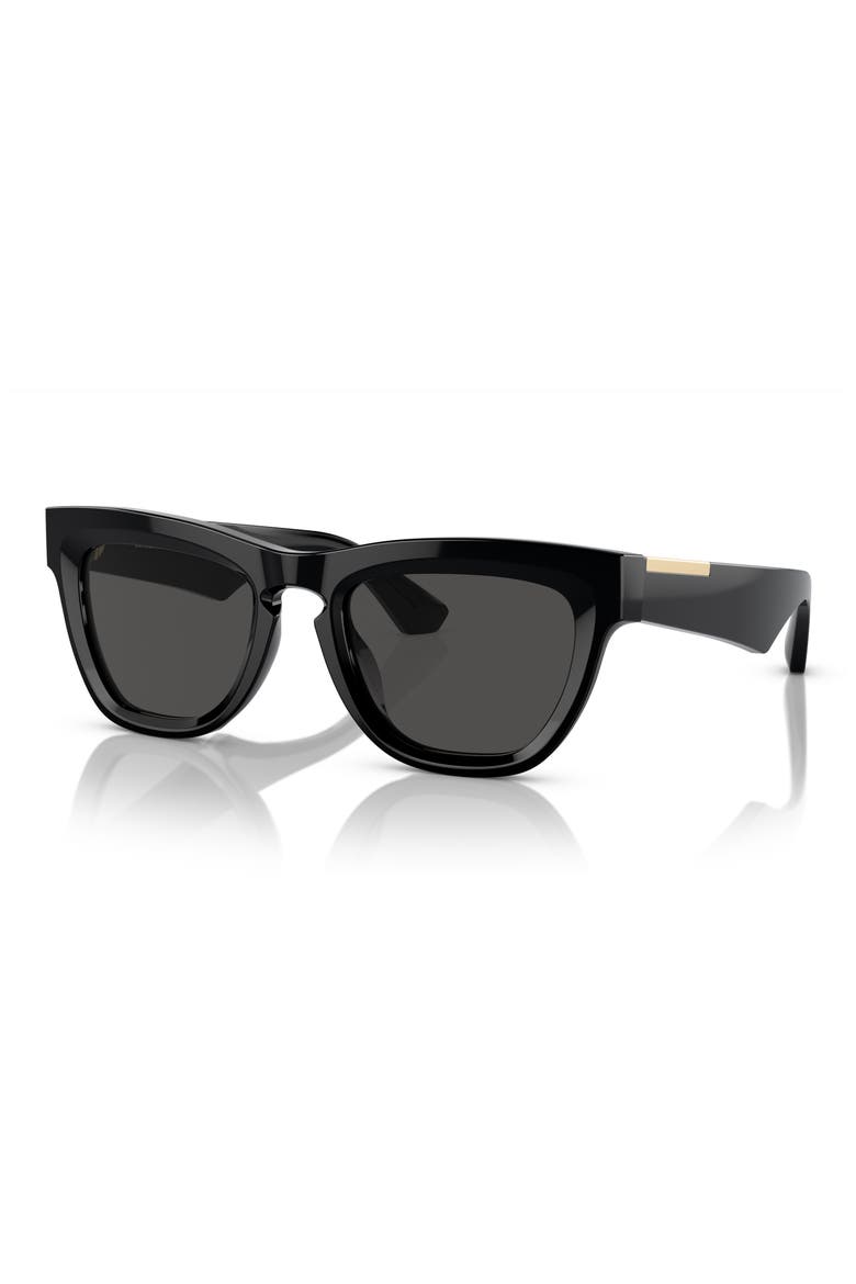 52mm Square Sunglasses, Alternate, color, BLACK