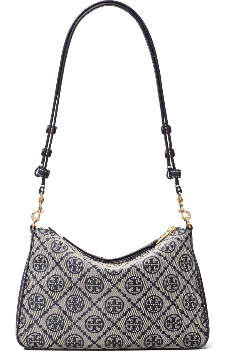 Tory Burch Small Perry T Monogram Jacquard Shoulder Bag, Alternate, color, Tory Navy