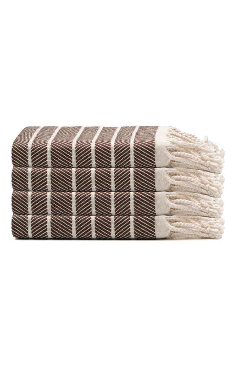 Olive & Linen Cloud Soft Turkish Hand / Kitchen Towel Bundle, Main, color, Taupe Brown