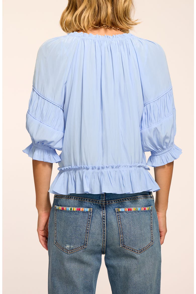 Natasha Peasant Top, Alternate, color, BAZAAR BLUE