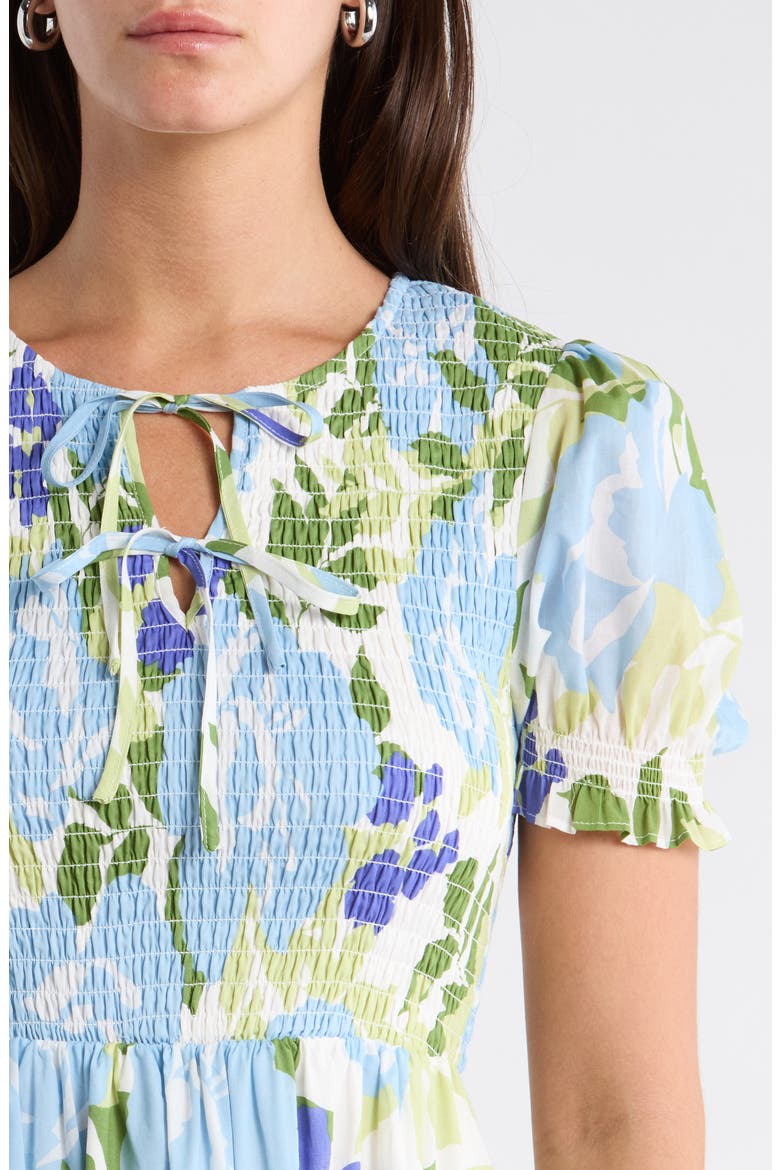 Tamry Smocked Midi Dress, Alternate, color, WHTE-BLUE-MULTI
