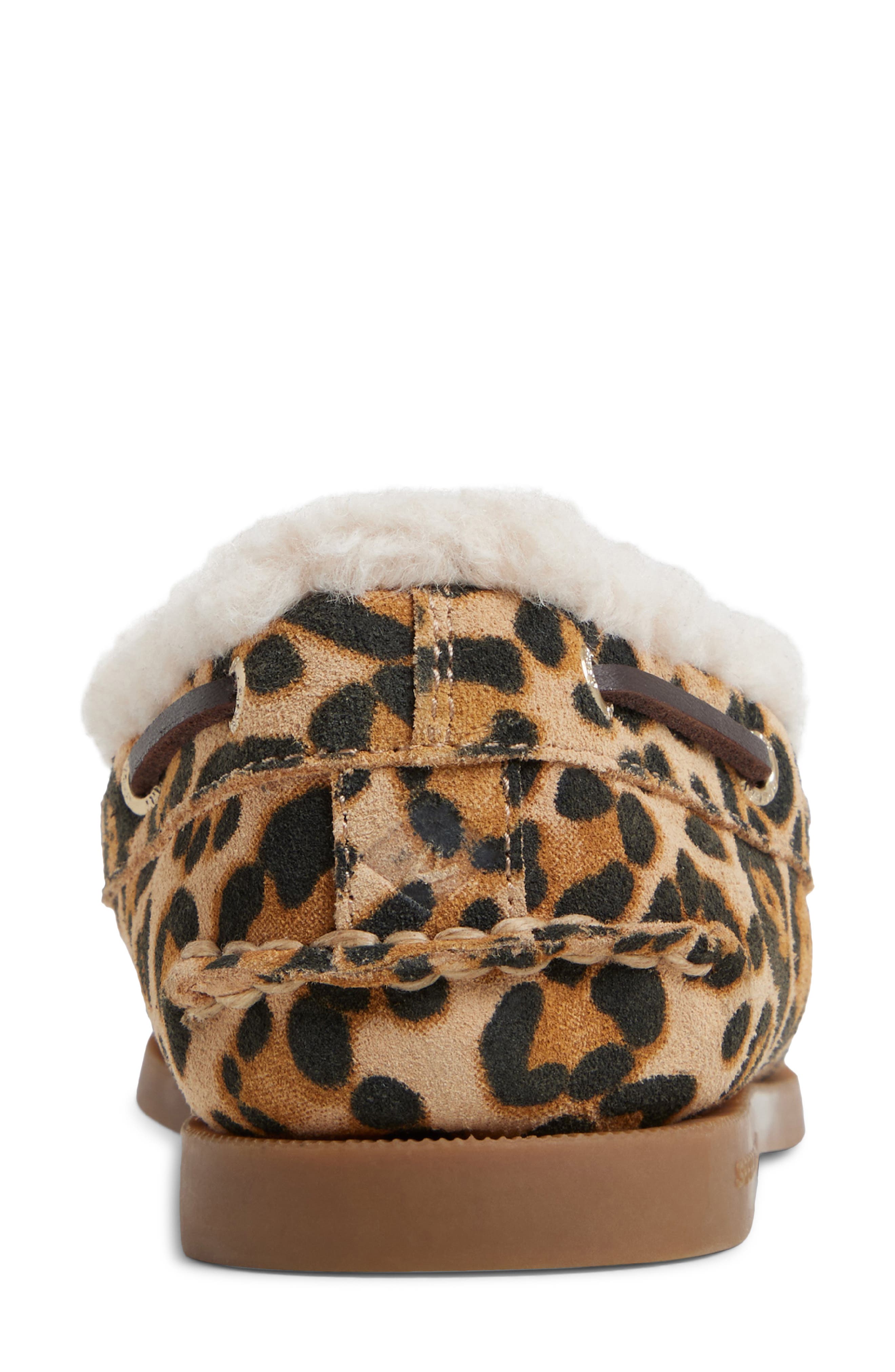 Sperry Authentic Original 2-Eye Faux Fur Lined Boat Shoe, Alternate, color, Brown Primary