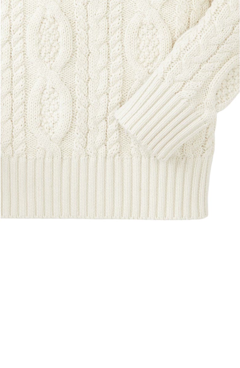 Hope & Henry Baby Boys' Organic Mock Neck Cable Sweater, Infant, Alternate, color, Soft White
