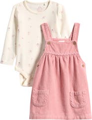 NEXT Kids' Corduroy Pinafore Dress & Bodysuit Set