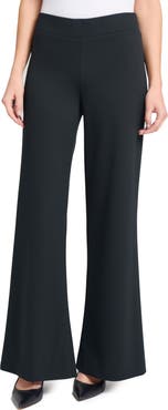 Ming Wang Deco Wide Leg Stretch Crepe Pants