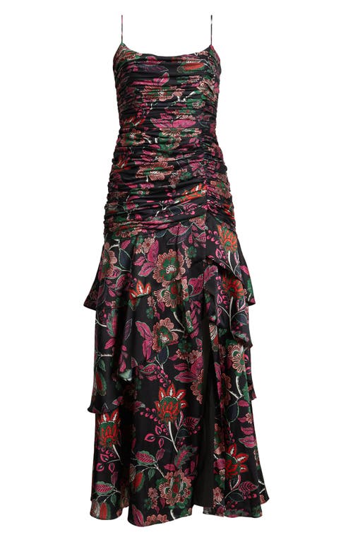 Shop Hutch Floral Print A-line Dress In Black Floral