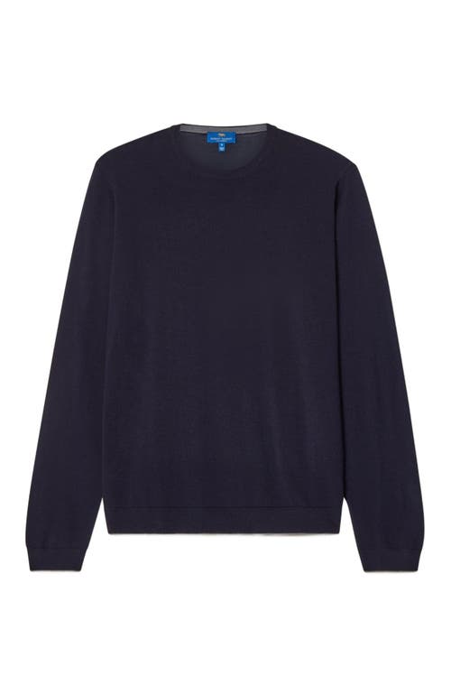 Robert Talbott Keaton Crewneck Sweater In Navy With Gray Tipping
