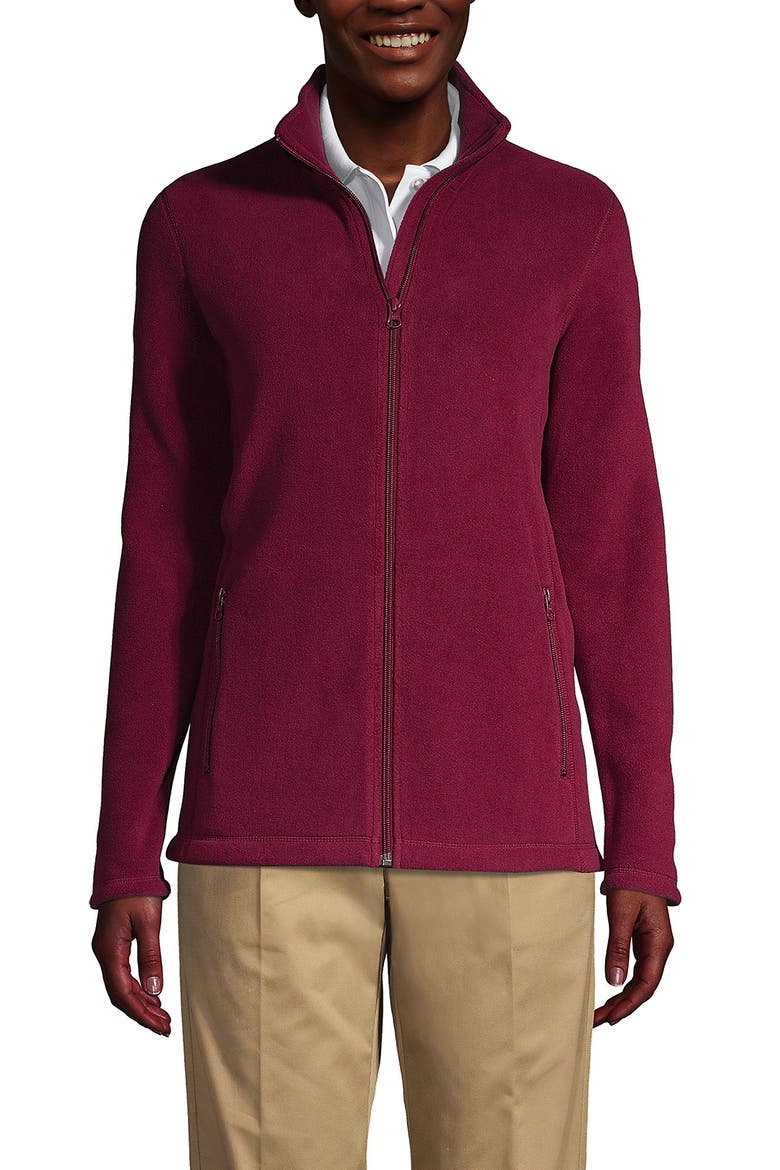 Full-Zip Mid-Weight Fleece Jacket, Main, color, Burgundy