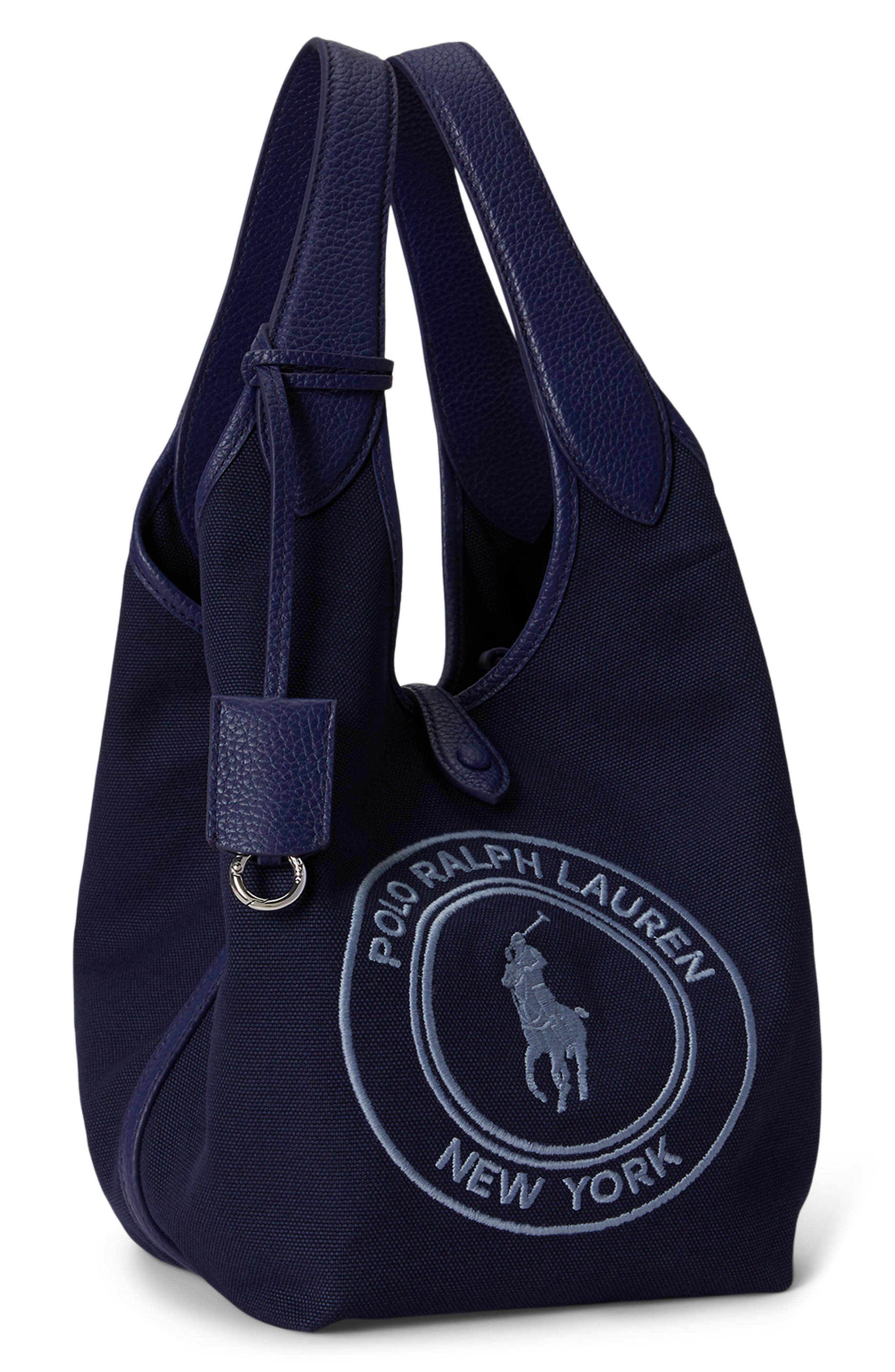 Polo Play Crest Canvas Tote, Alternate, color, NEWPORT NAVY