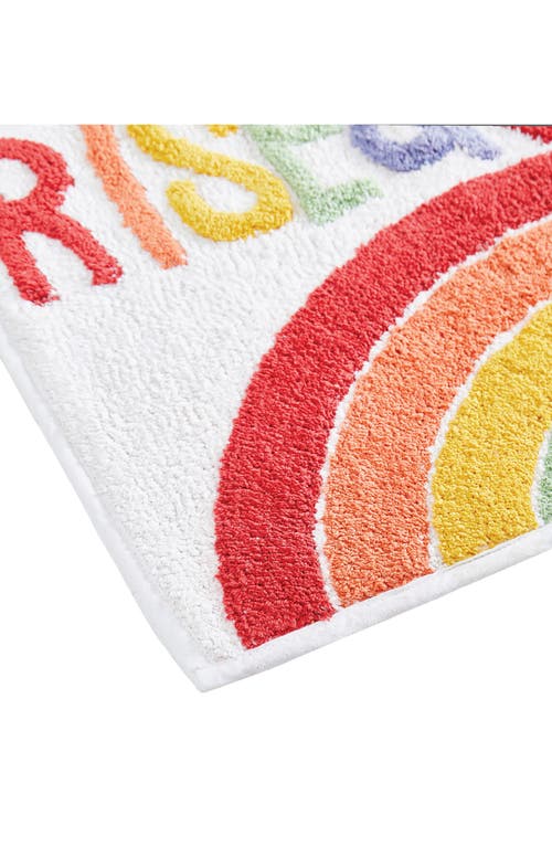 Jessica Simpson Cotton Bath Rug In White Multi