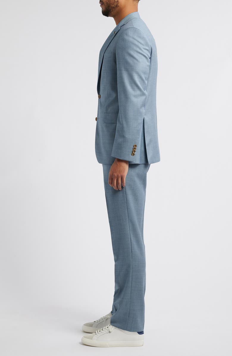 Jack Victor Esprit Blue Microcheck Wool Suit, Alternate, color, Light Blue