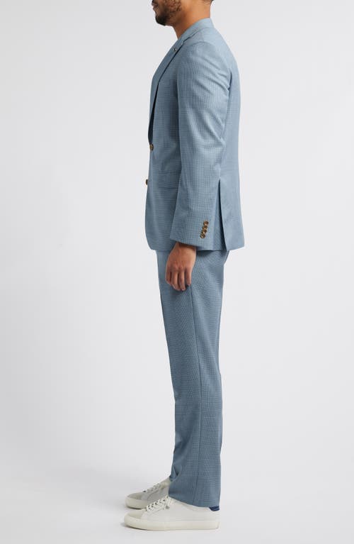 Jack Victor Esprit Blue Microcheck Wool Suit In Light Blue