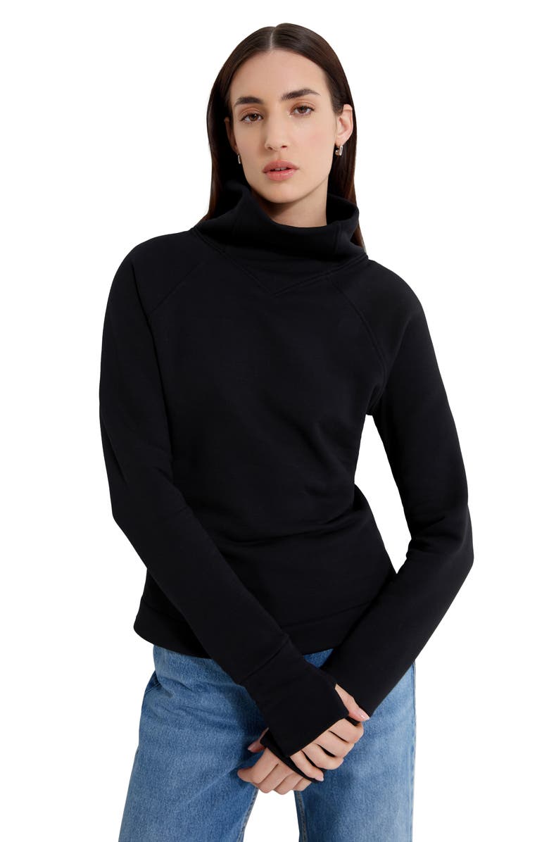 Marcella Washington Mock Neck Sweatshirt, Alternate, color, Black